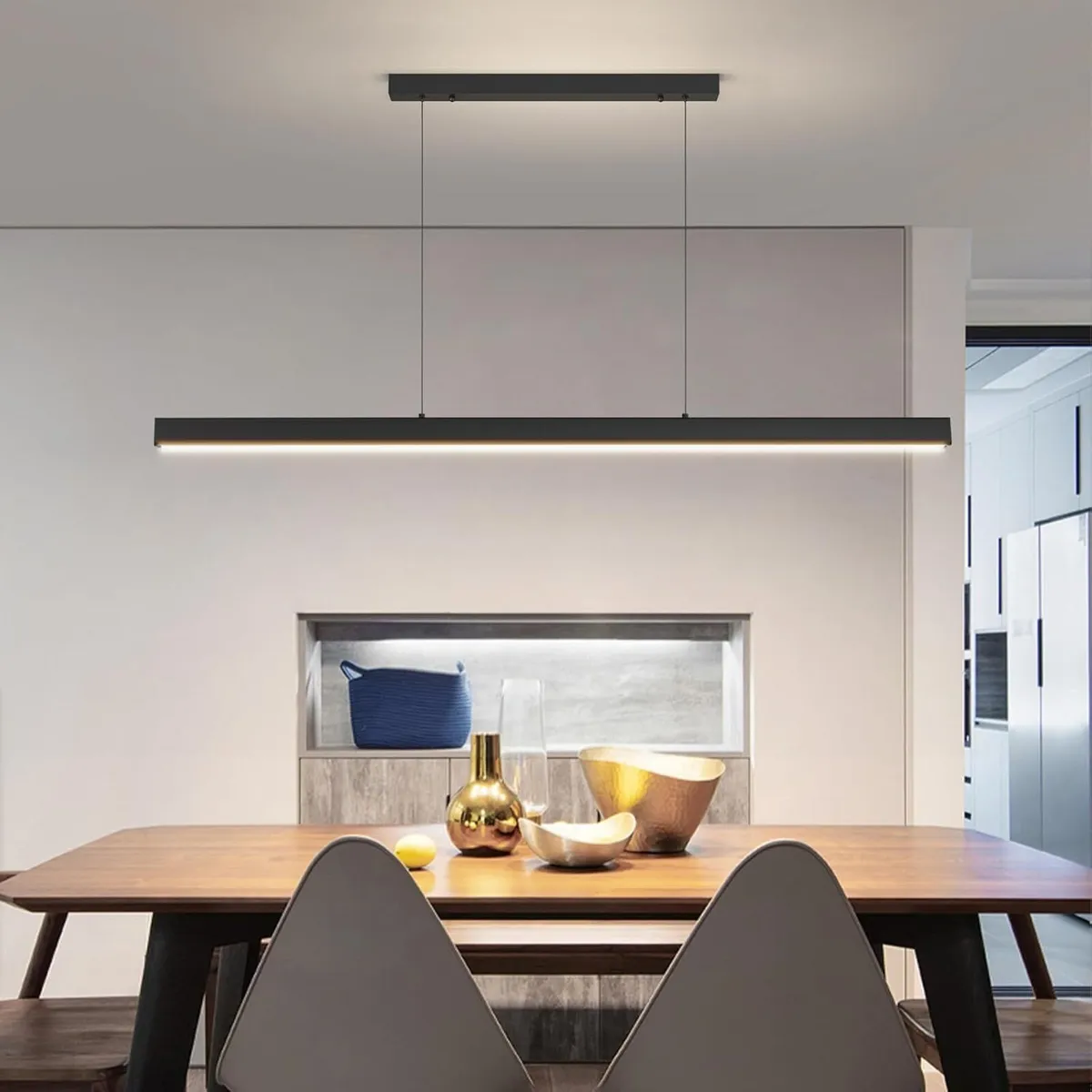 Modern Linear Pendant Light with Remote Control - Image 1