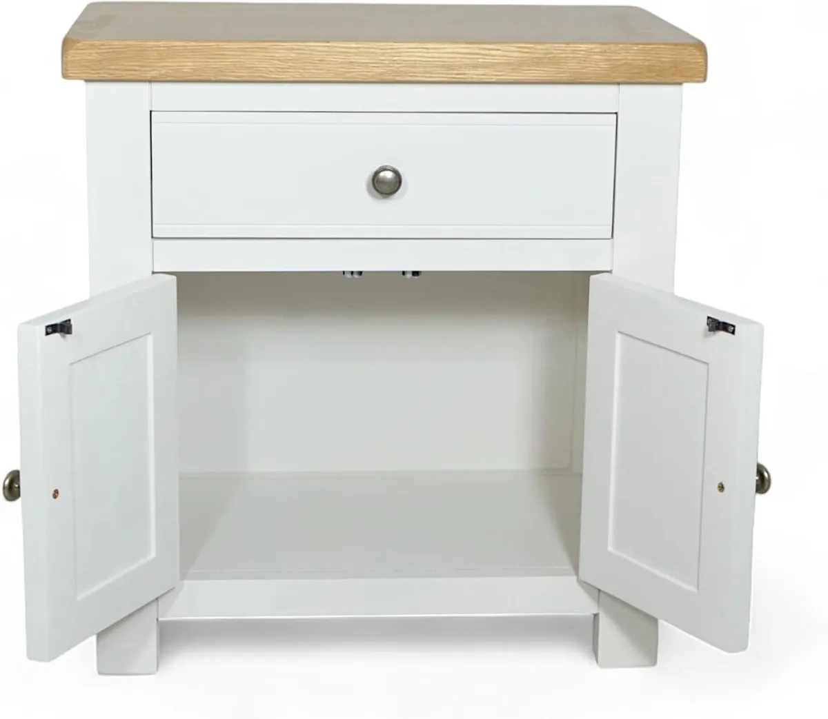 Small Cabinet with Drawer Painted Storage Oak Top - Image 4