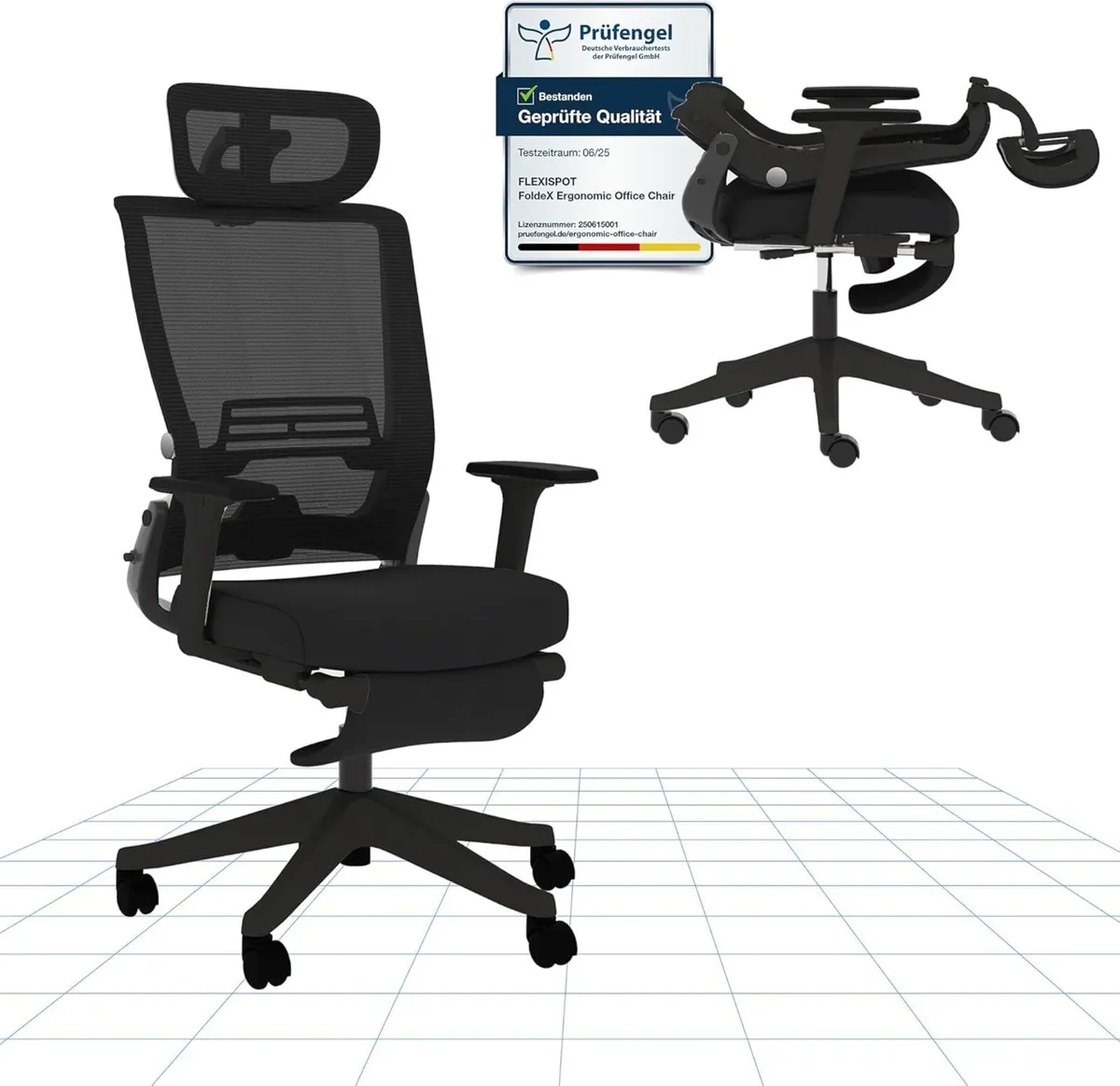Ergonomic Office Chair with Foldable Backrest - Image 1
