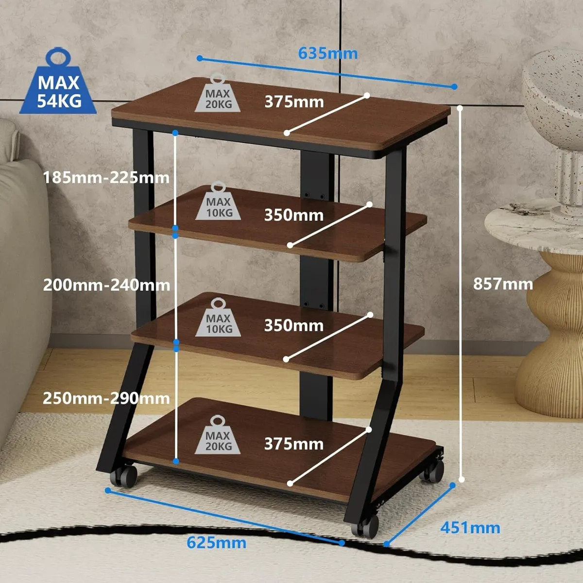 Hifi Racks and Stands Audio Rack Cabinet Av - Image 3