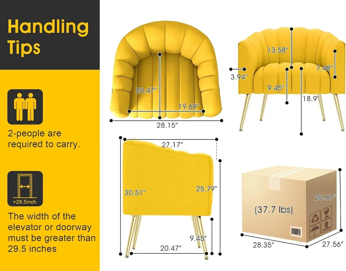 Oversized Pumpkin Couch Accent Chair Modern Comfy - Image 2