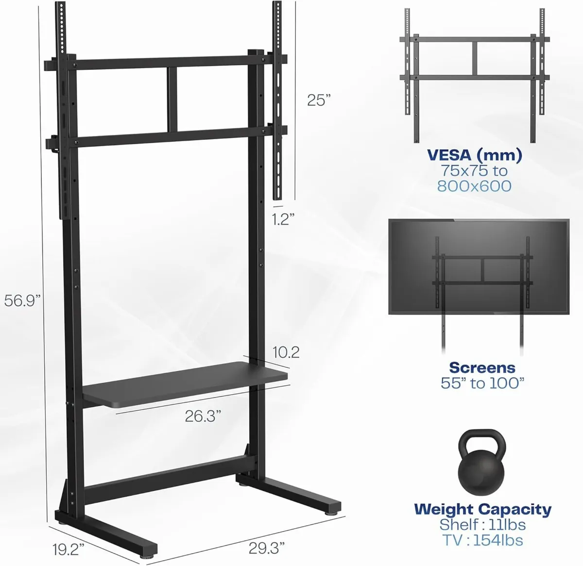 Heavy Duty 55 to 100 Inch TV Floor - Image 3