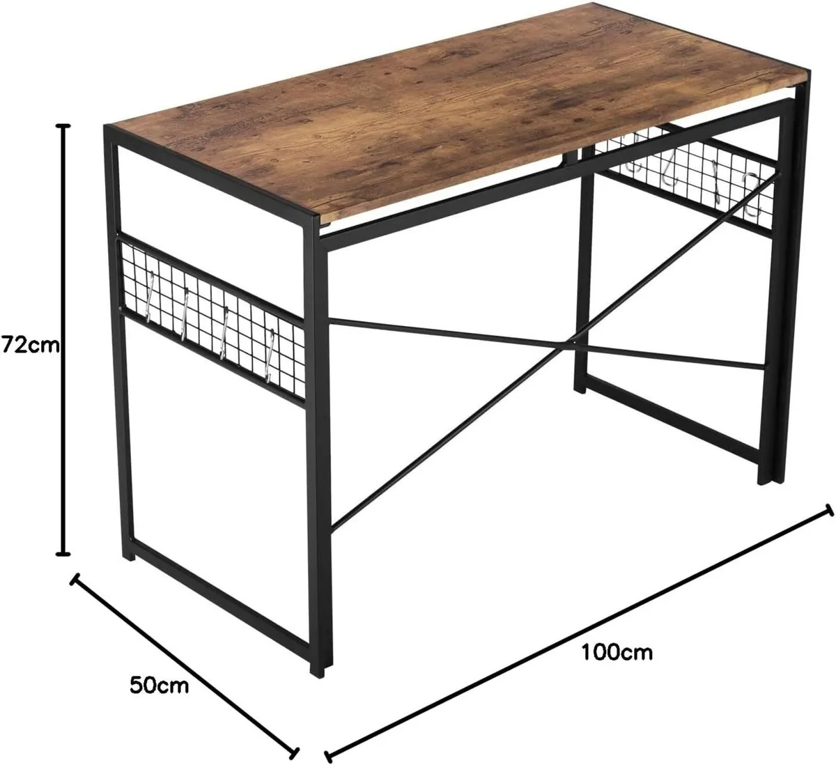 Folding Computer Desk 100x50CM No-Screw Assembly - Image 2