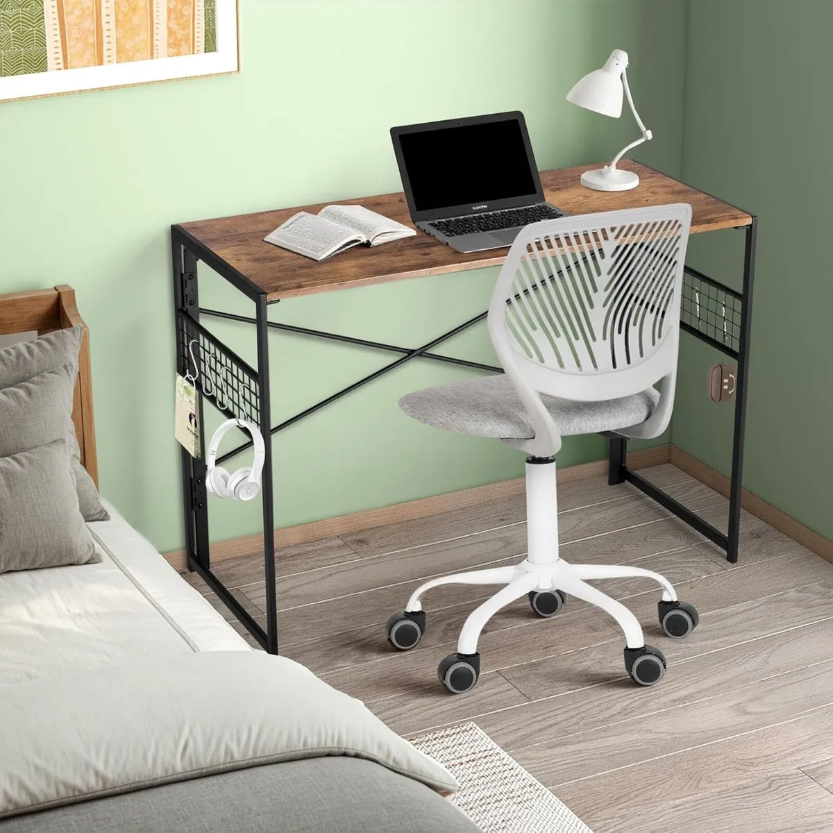 Folding Computer Desk 100x50CM No-Screw Assembly - Image 3