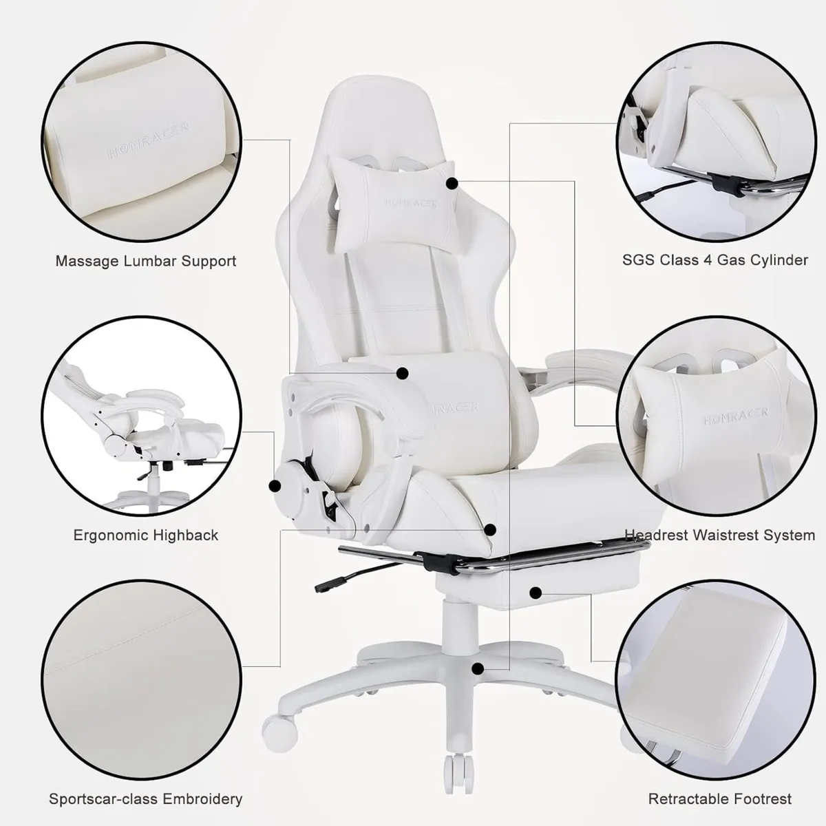 Gaming Chair Grade:a Genuine Leather Ergonomic - Image 4