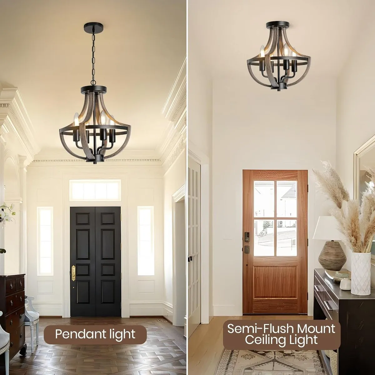 Chandelier Ceiling Light 4-Light Vintage Pendant - Image 2