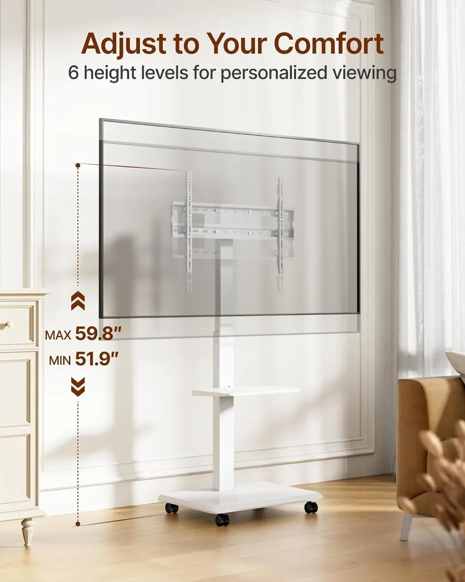 TV Stand on Wheels for 37-75 Inch Up - Image 3