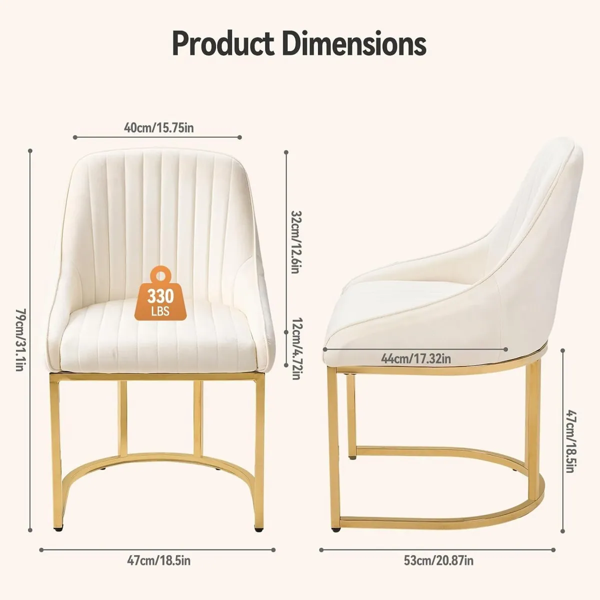 Dining Chairs Luxury Comfy Velvet Kitchen Room - Image 2