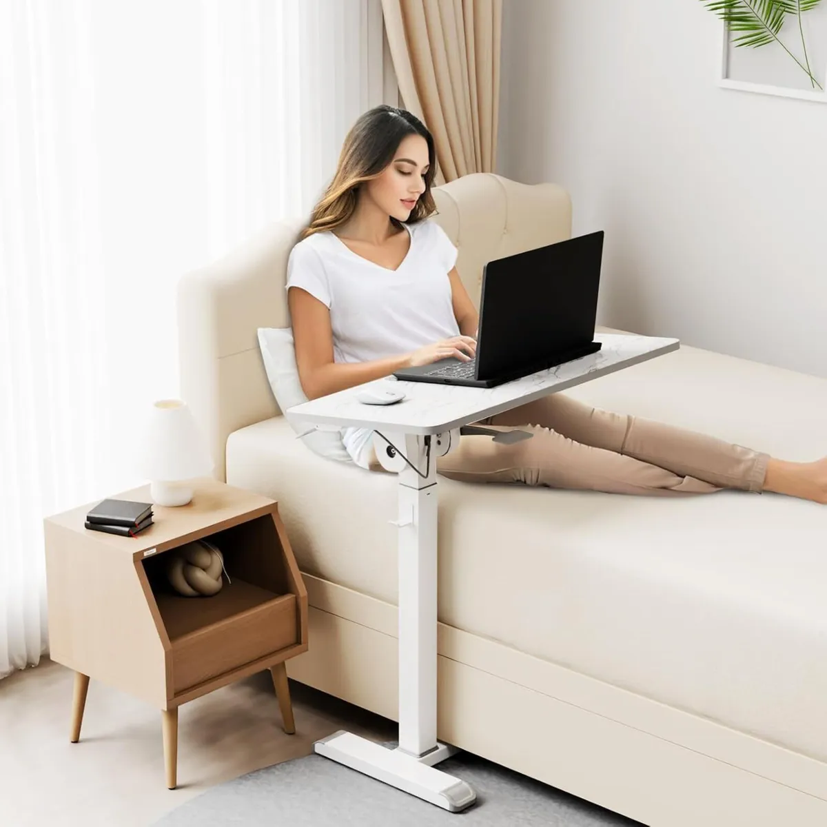 Mobile Standing Desk on Wheels with Tilting - Image 2