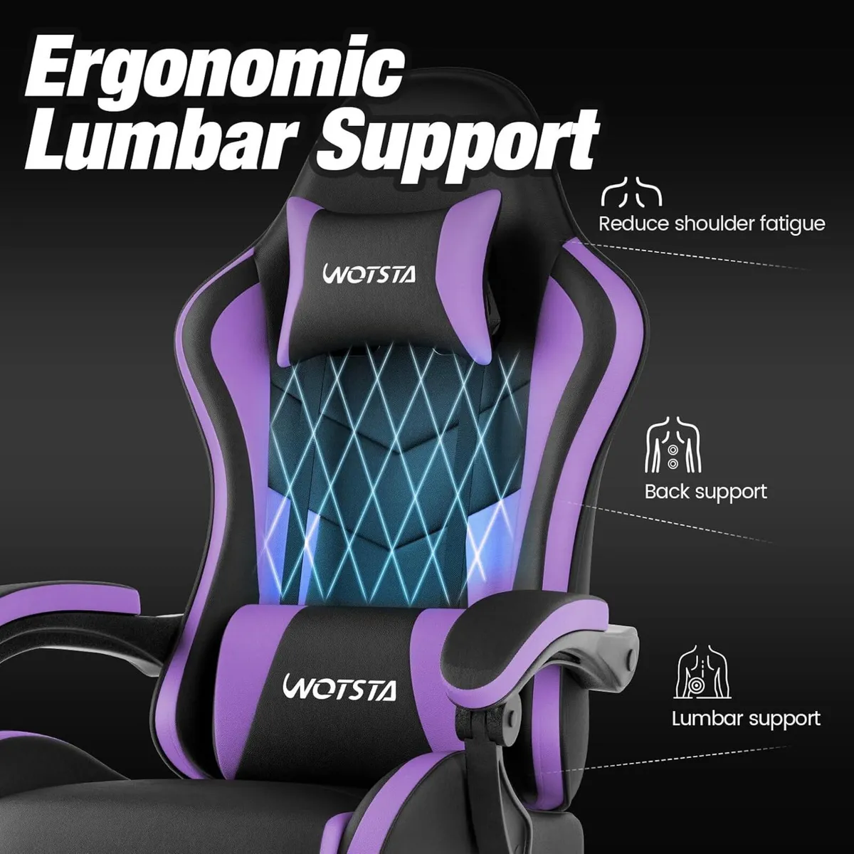 Gaming Chair with Footrest Ergonomic Computer - Image 4