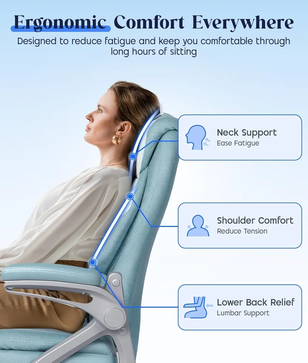 Executive Office Chair with Padded Flip-Up - Image 4