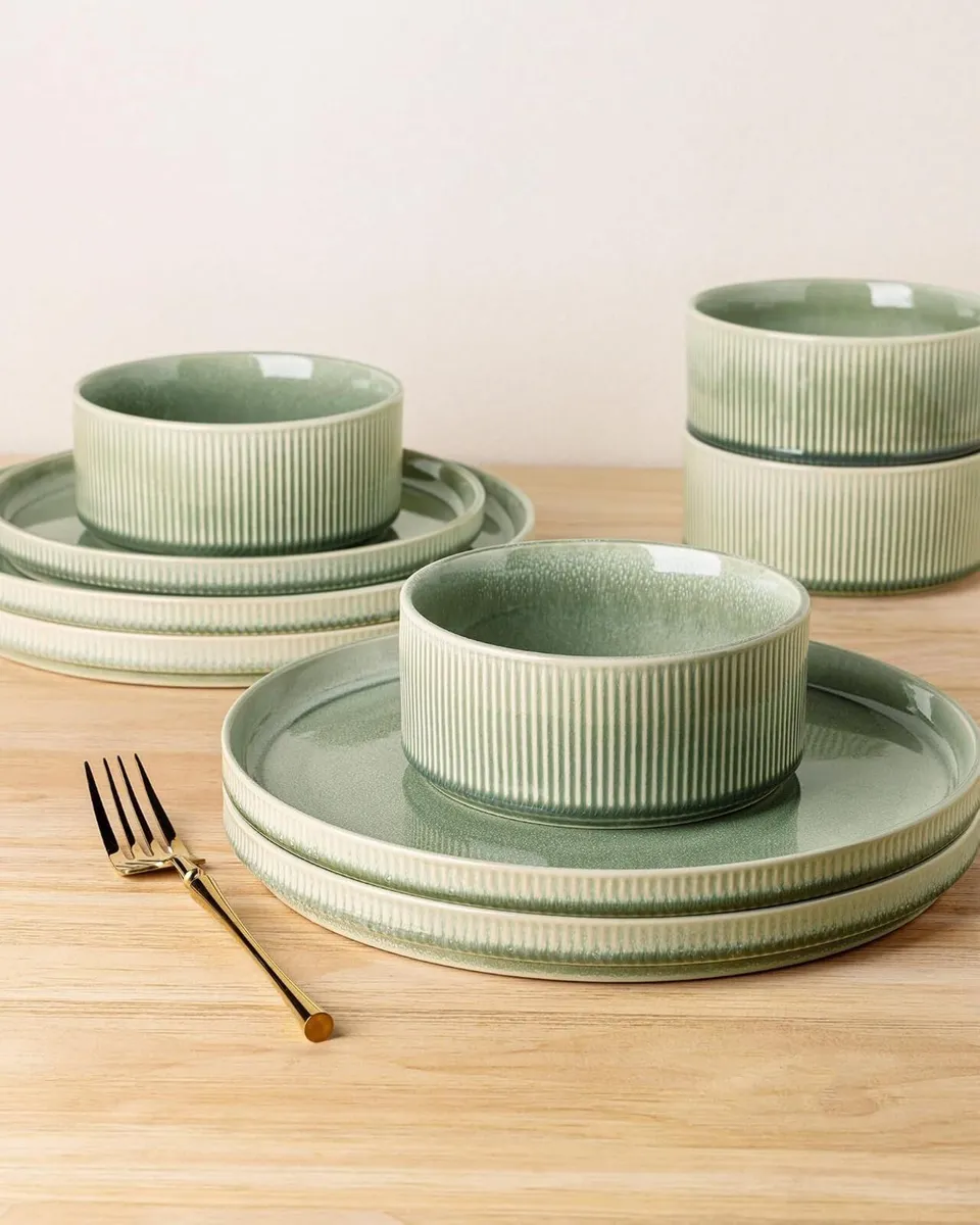 Stoneware Dinner Sets for 6 People 18 Pieces - Image 4