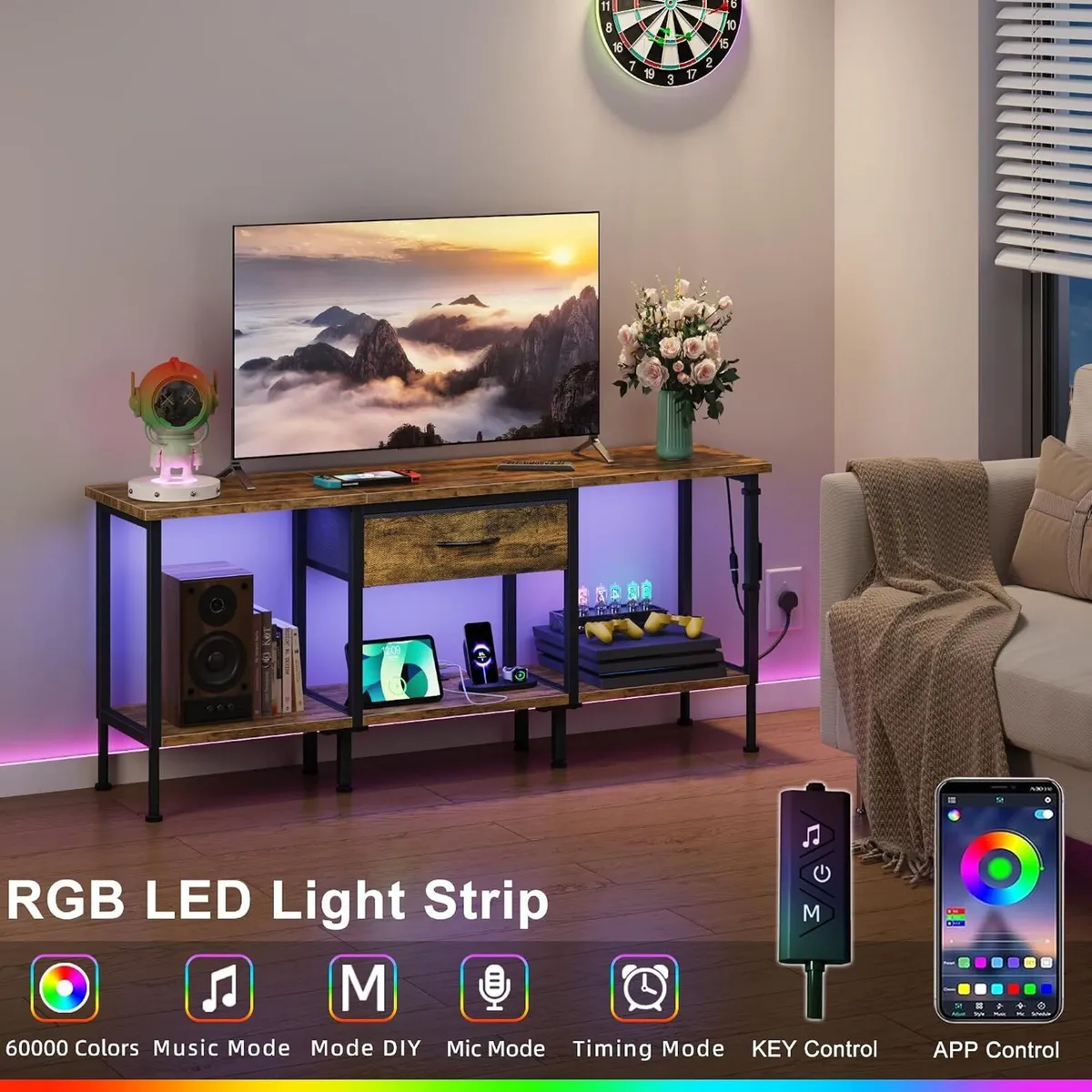 TV Stand Cabinet LED for 55 - Image 4