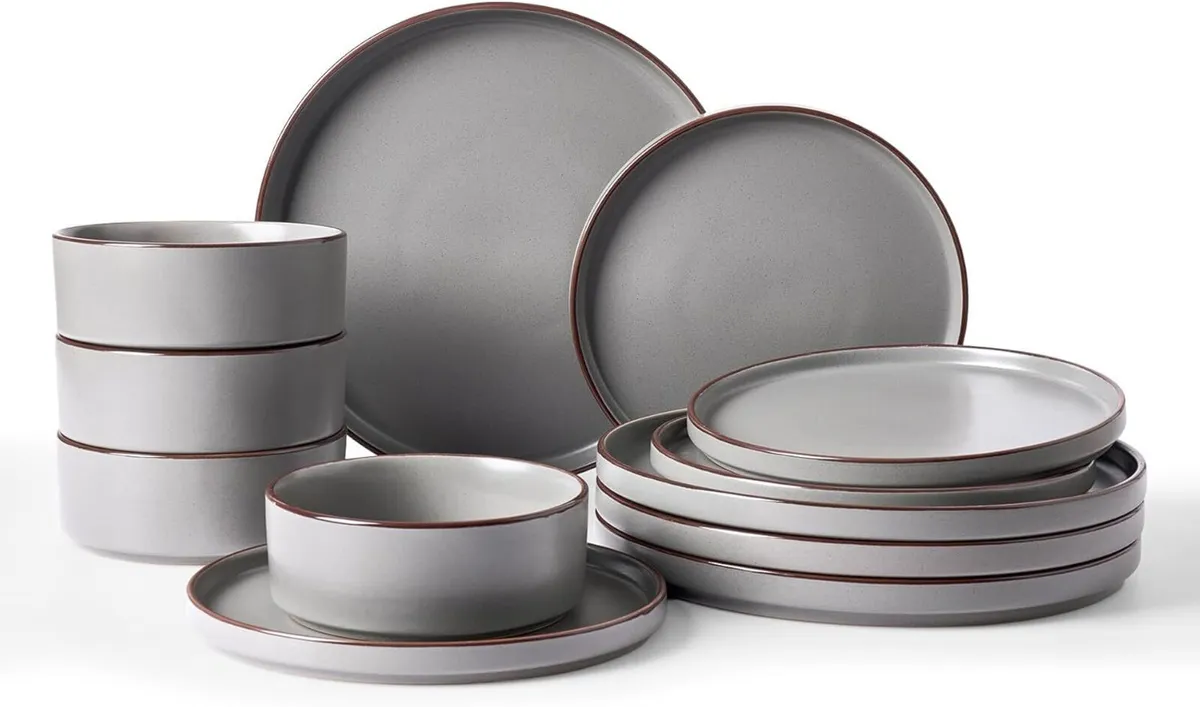 Halo Plates and Bowls Set 12 Pieces Dinner - Image 1