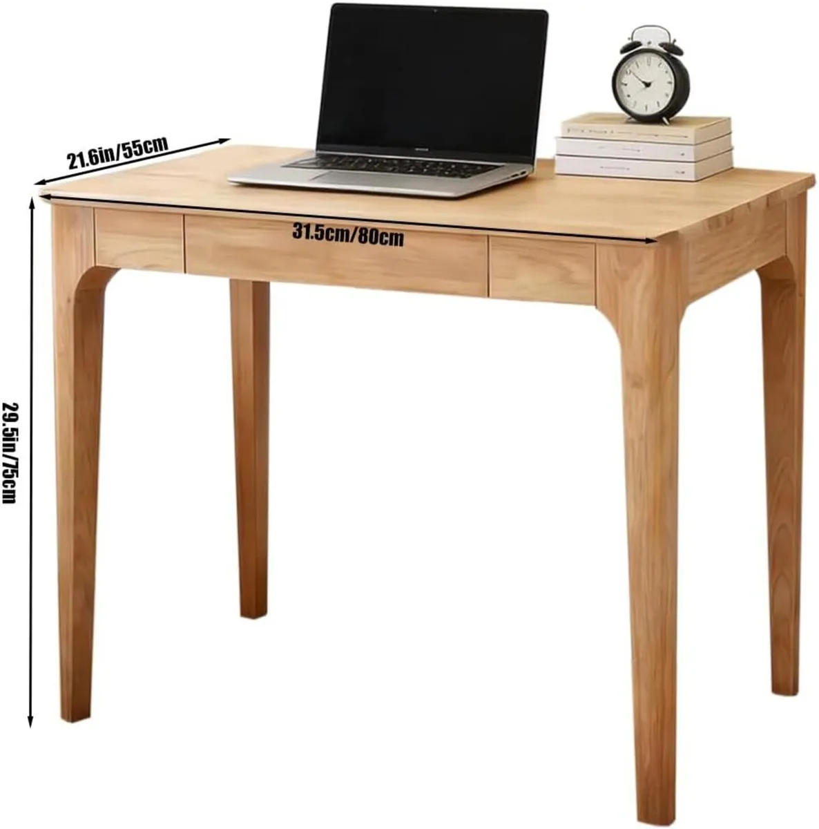 Wooden Desk with Drawers Small Wood Computer - Image 3