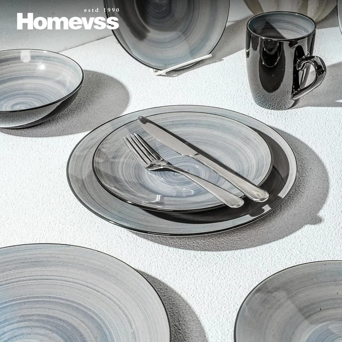 Homevss Dinnerware Set Service for 4 Plates (16 - Image 4