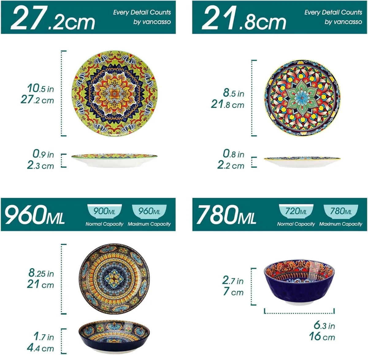 Krvi Dinner Set 24-PC for 6 People Porcelain - Image 2
