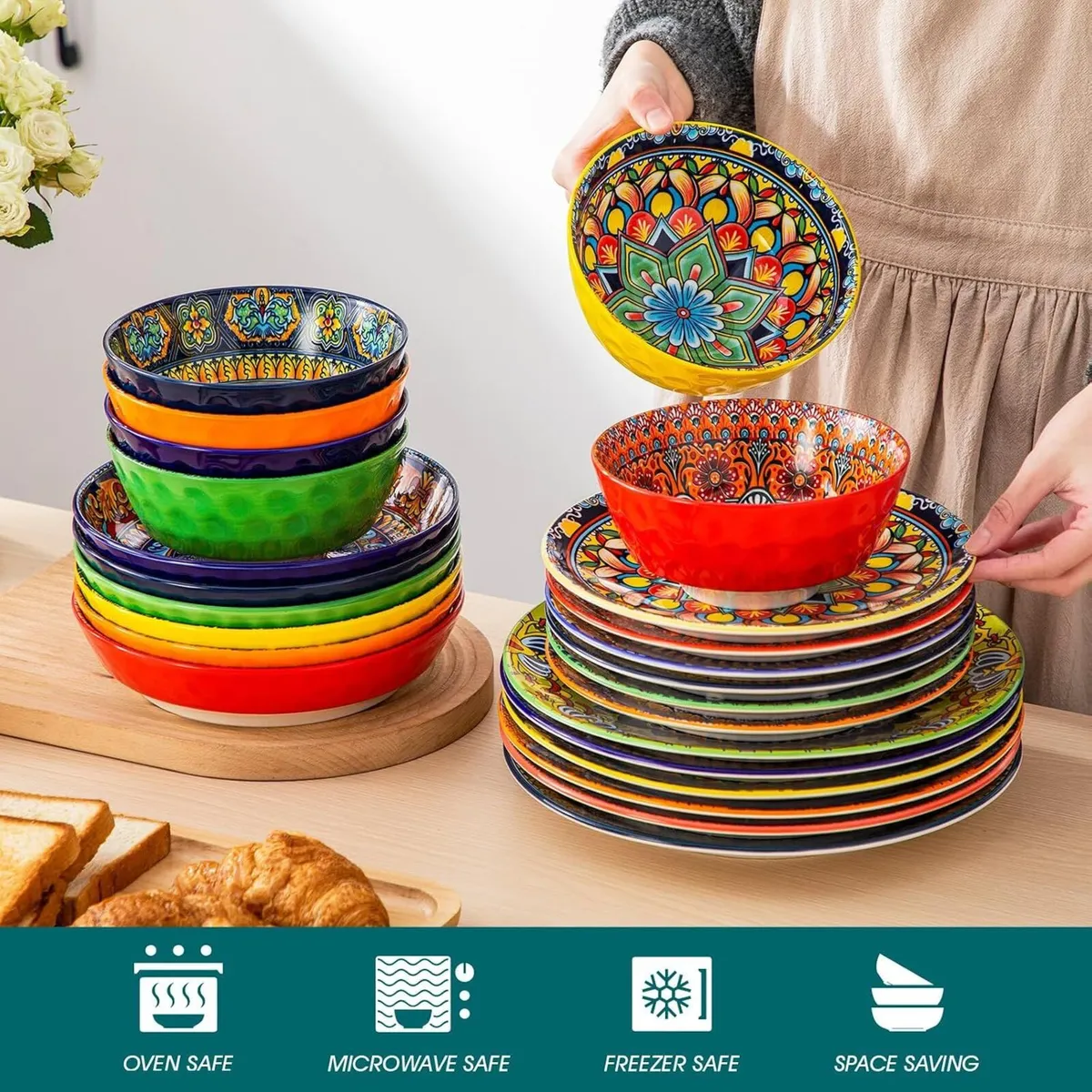 Krvi Dinner Set 24-PC for 6 People Porcelain - Image 4