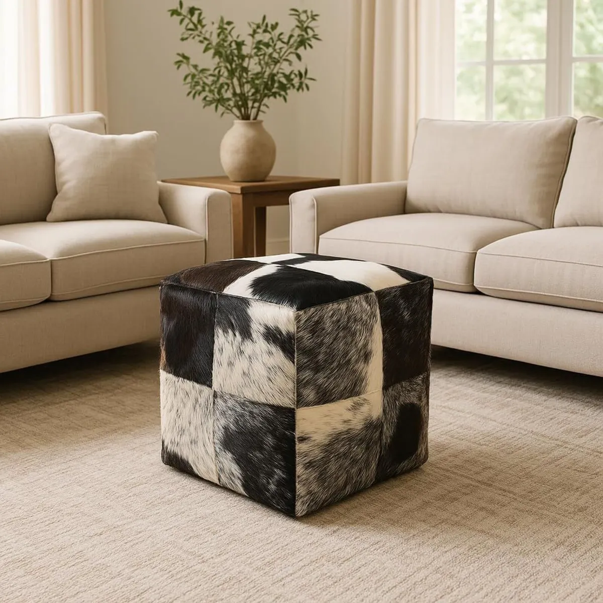 Heaven Hush Unstuffed Pouffe Cover Ottoman - Image 1