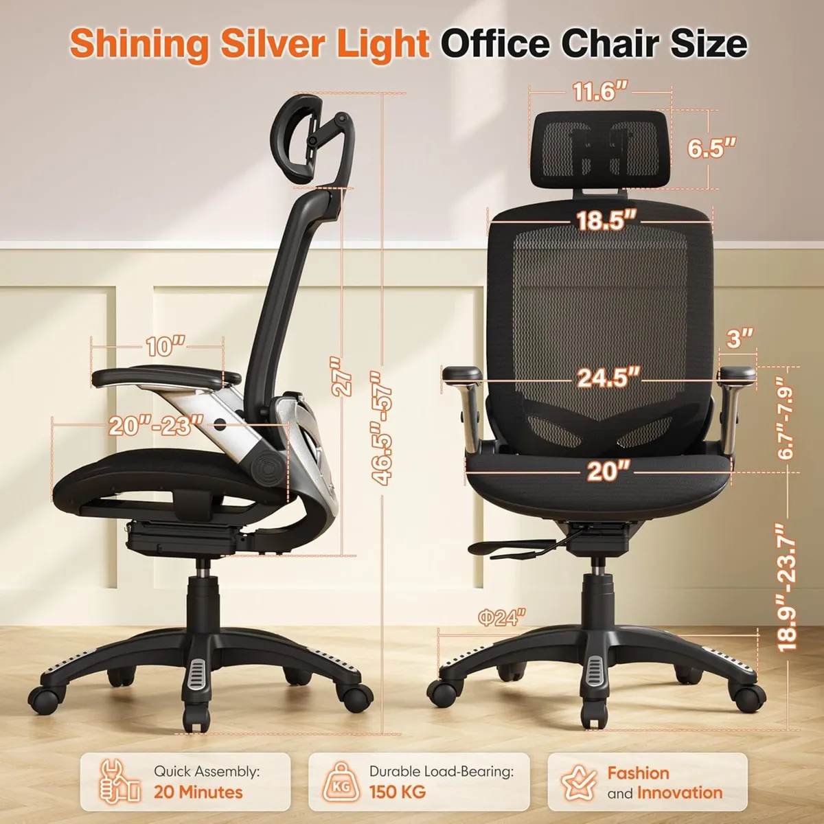 Ergonomic Office Chair High Back Mesh Desk - Image 3