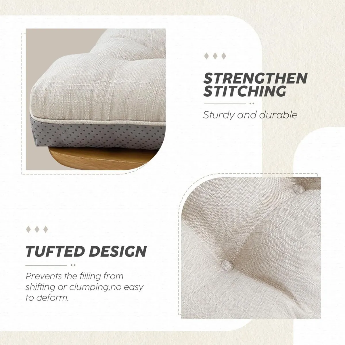 Memory Foam Dining Chair Cushions Attachable (Set - Image 4