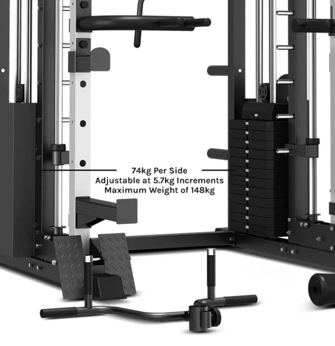 Multifunctional squat, smith, dual cable 2 x 74kg - Image 4