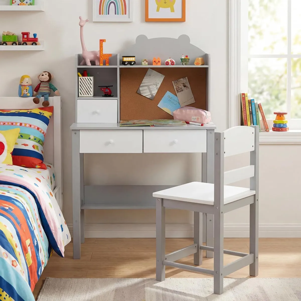 Kids Desk and Chair Set Children Writing Table - Image 2