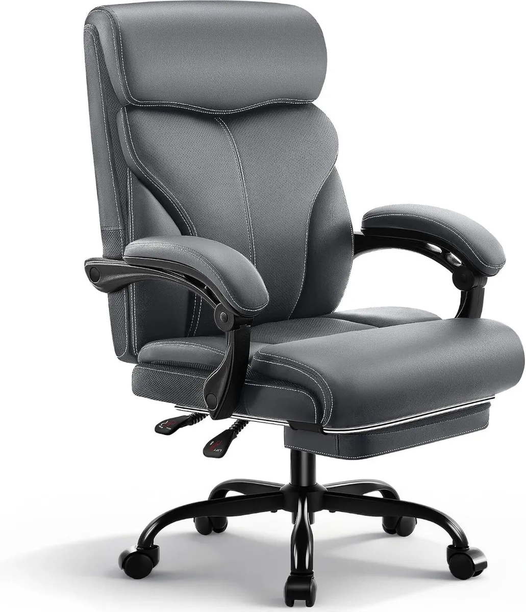 Executive Office Chair with Footrest Armrests - Image 1