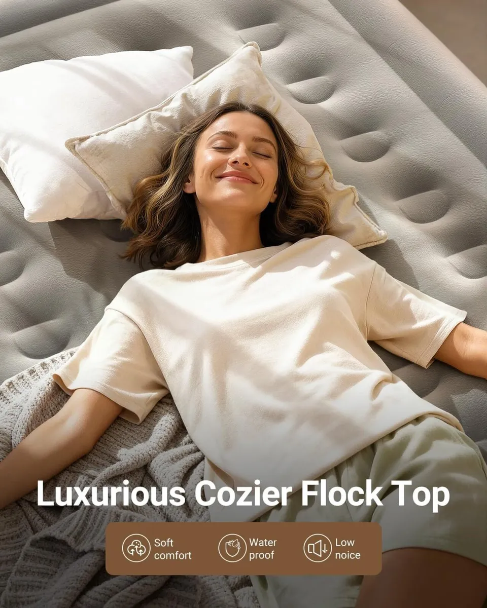 Inflatable Air Mattress Bed with Built - Image 4