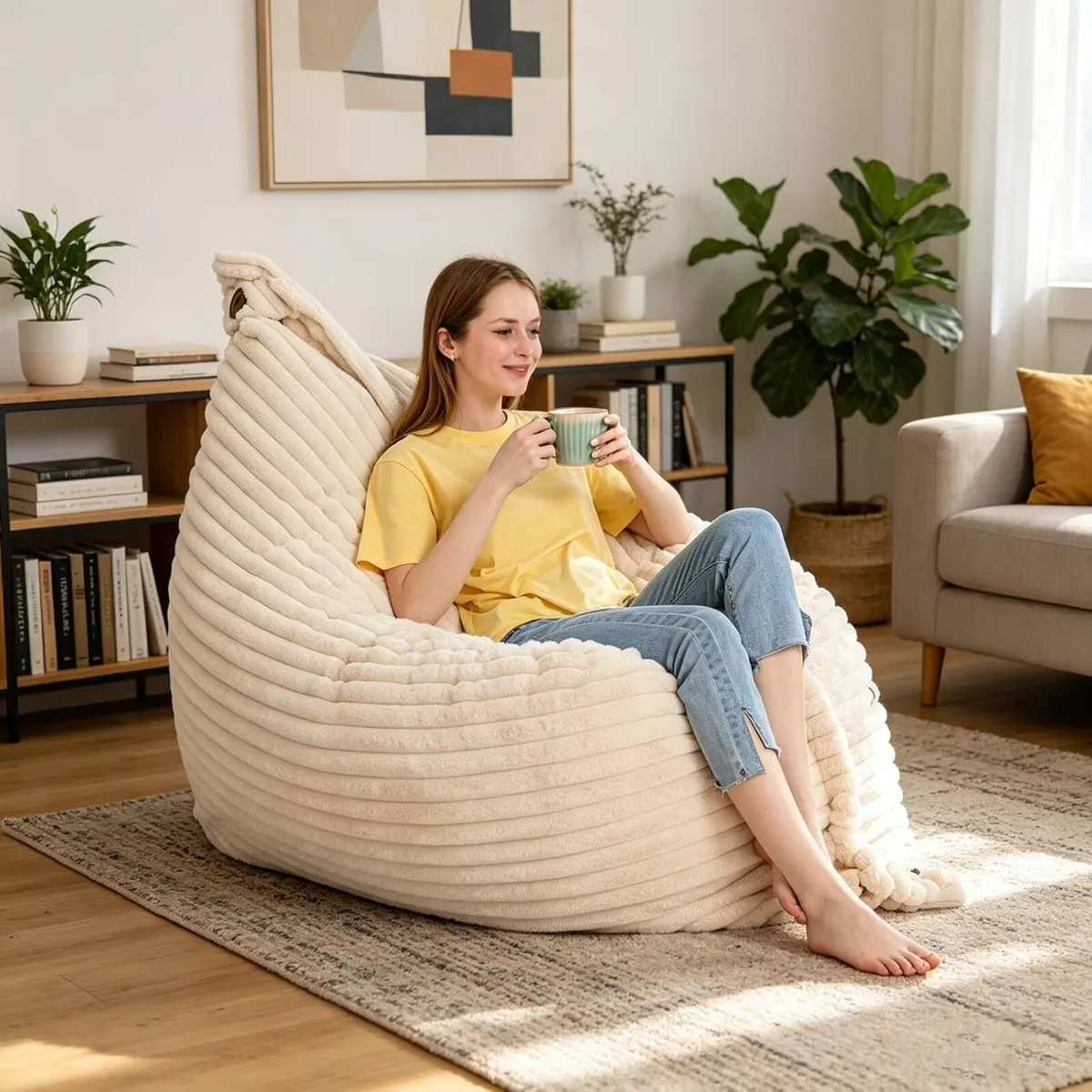 Pillow Beanbag Large Bean Bag Chair-Unique Peapod - Image 1