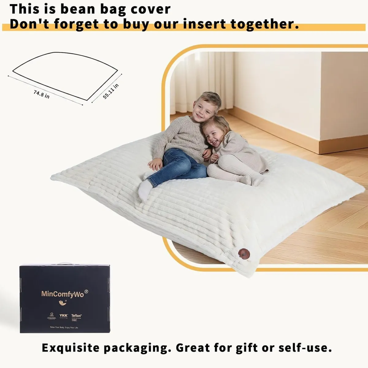 Pillow Beanbag Large Bean Bag Chair-Unique Peapod - Image 3