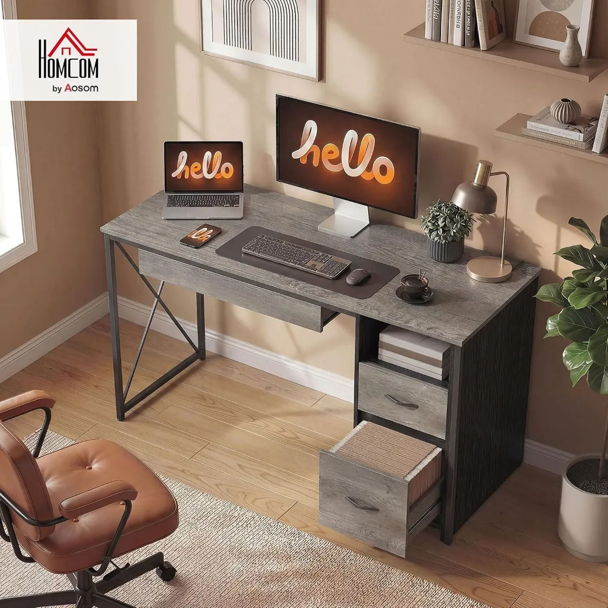Computer Desk 120 X 50CM with Storage - Image 2