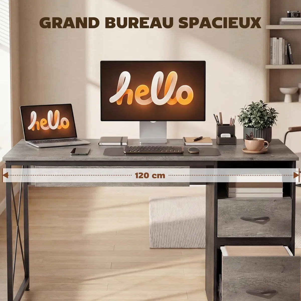 Computer Desk 120 X 50CM with Storage - Image 4