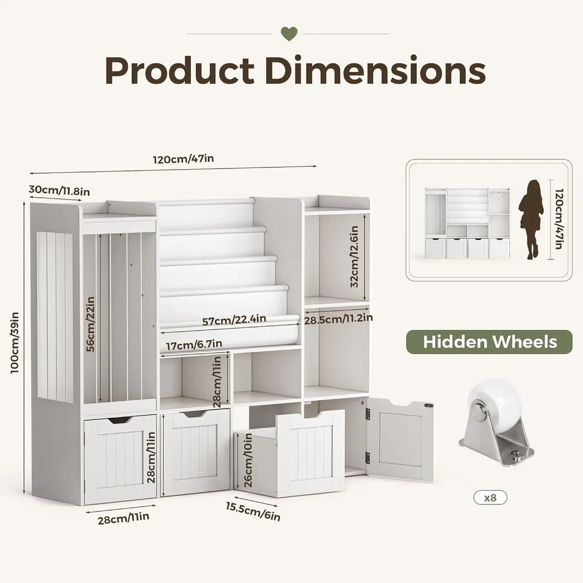 Kids Toy Storage Unit 4 in 1 Bookshelf - Image 3