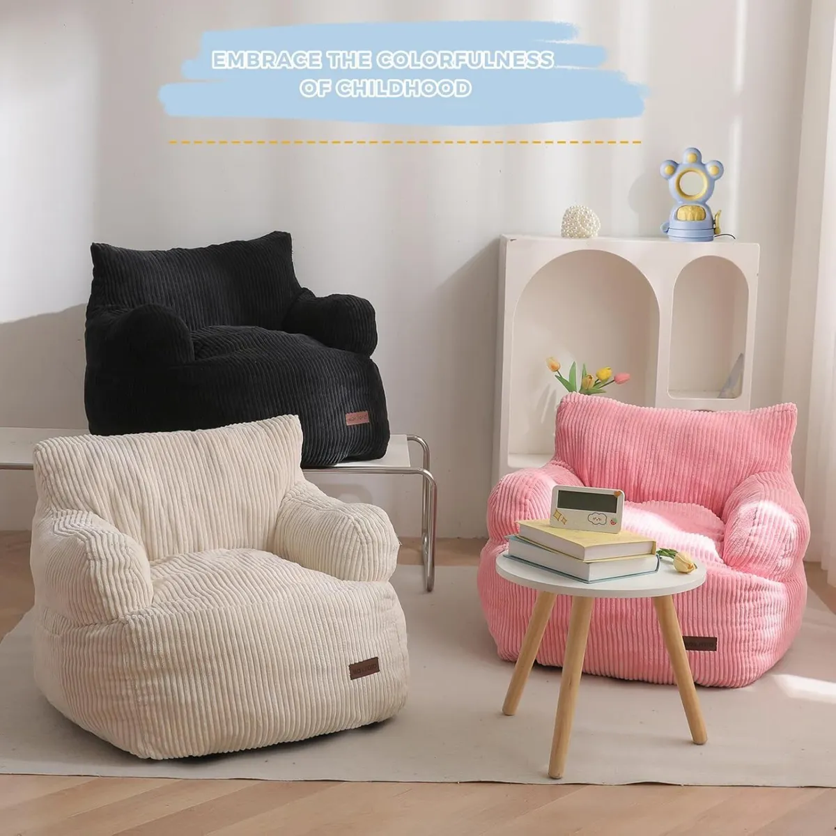 Kids Bean Bag Chair Stuffed Toddler Sofa - Image 4