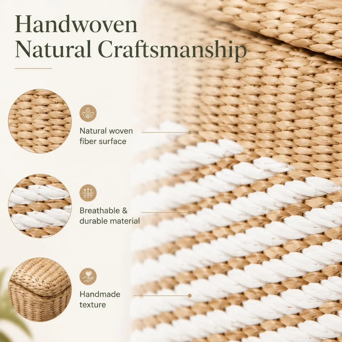 Storage Ottoman with Lid Natural Straw Foot Stool - Image 4