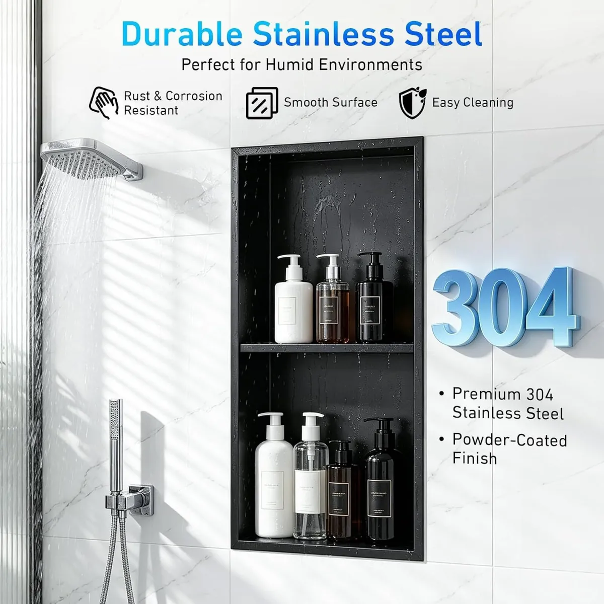 Steel Wall Niche for Shower Recessed Bathroom - Image 3