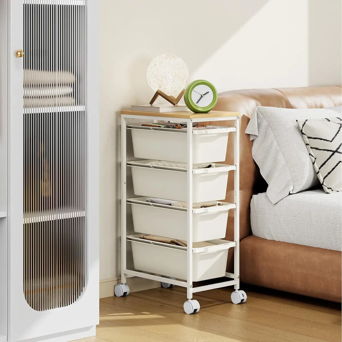 4 Drawers Storage Trolley on Wheels Plastic Craft - Image 2