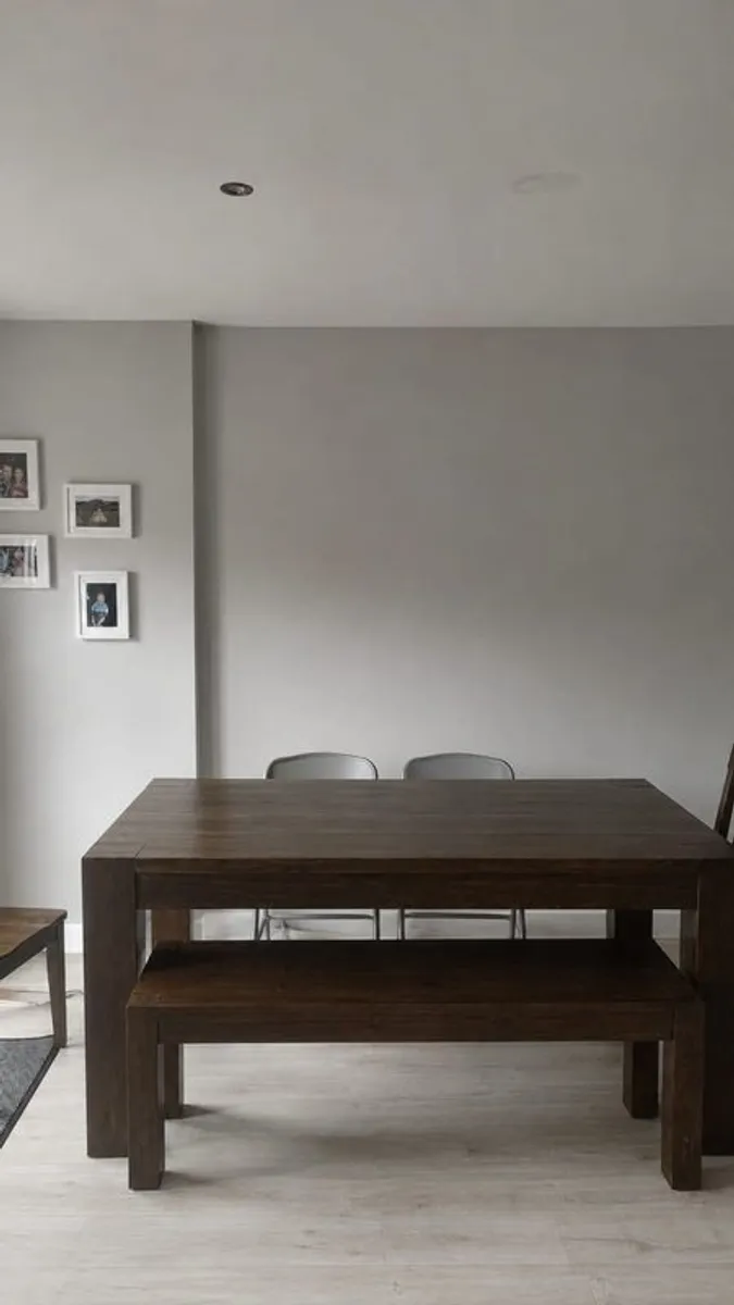Table with bench and 4 chairs - Image 1