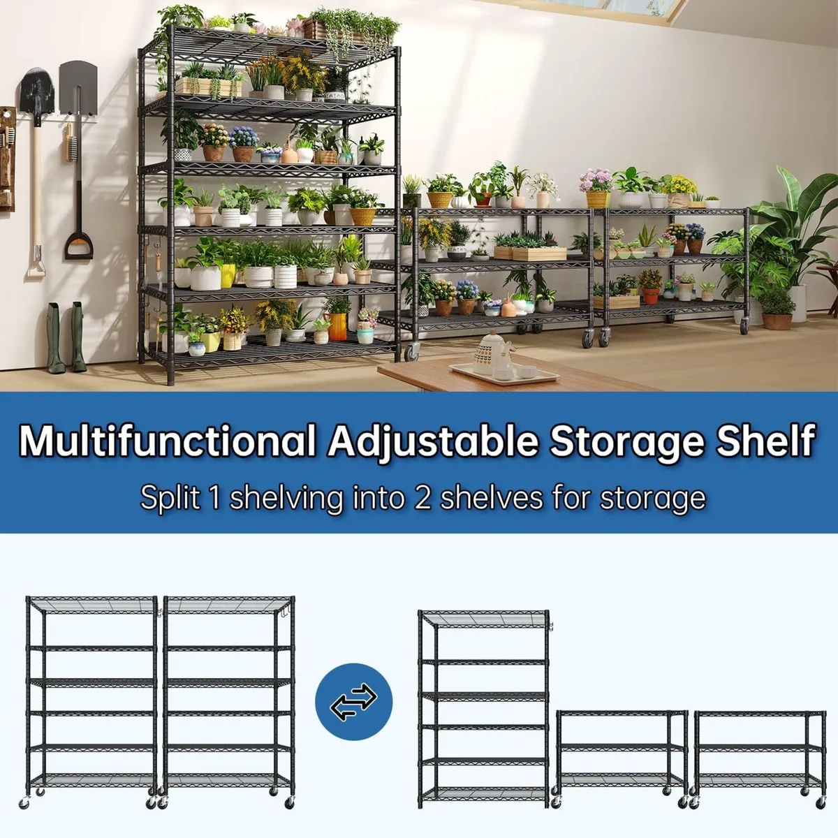 Storage Shelves 6 Tier Sturdy Metal Garage - Image 4
