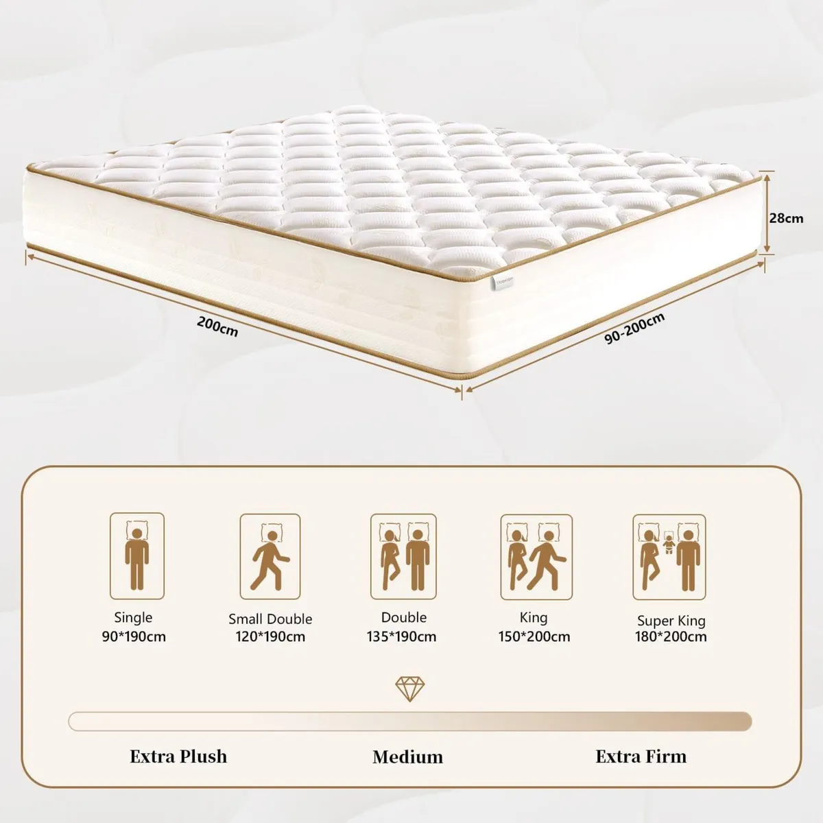 Mattress Hybrid Memory Foam Pocket Spring - Image 3