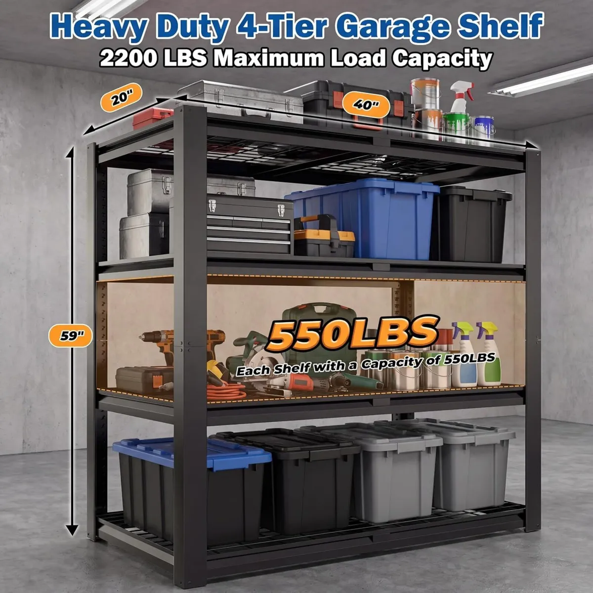 100x50x150CM Heavy Duty Garage Shelving Metal - Image 3