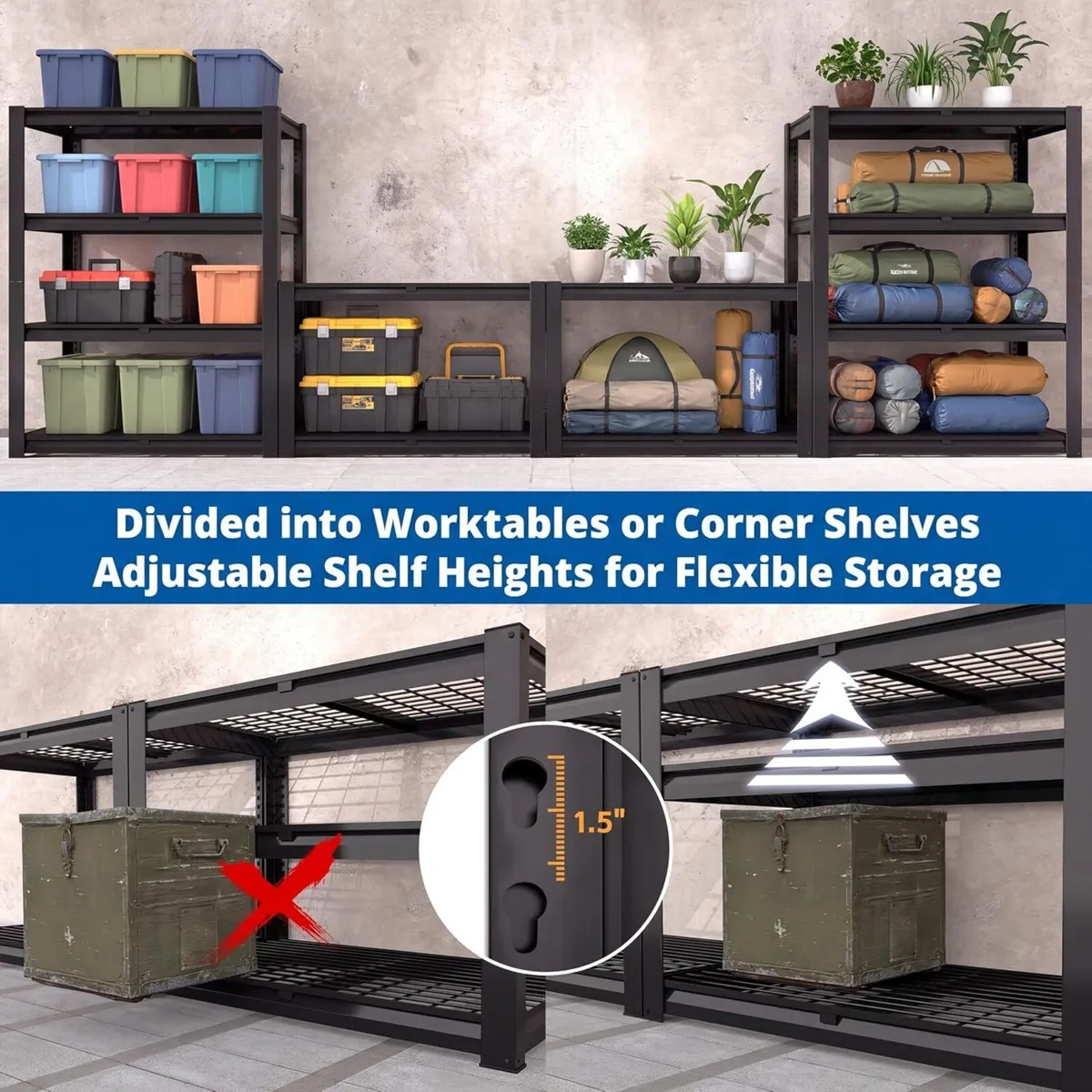 100x50x150CM Heavy Duty Garage Shelving Metal - Image 4