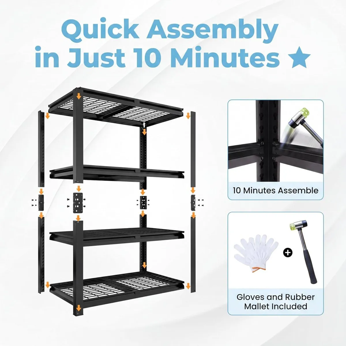 100x50x150CM Heavy Duty Garage Shelving Metal - Image 2