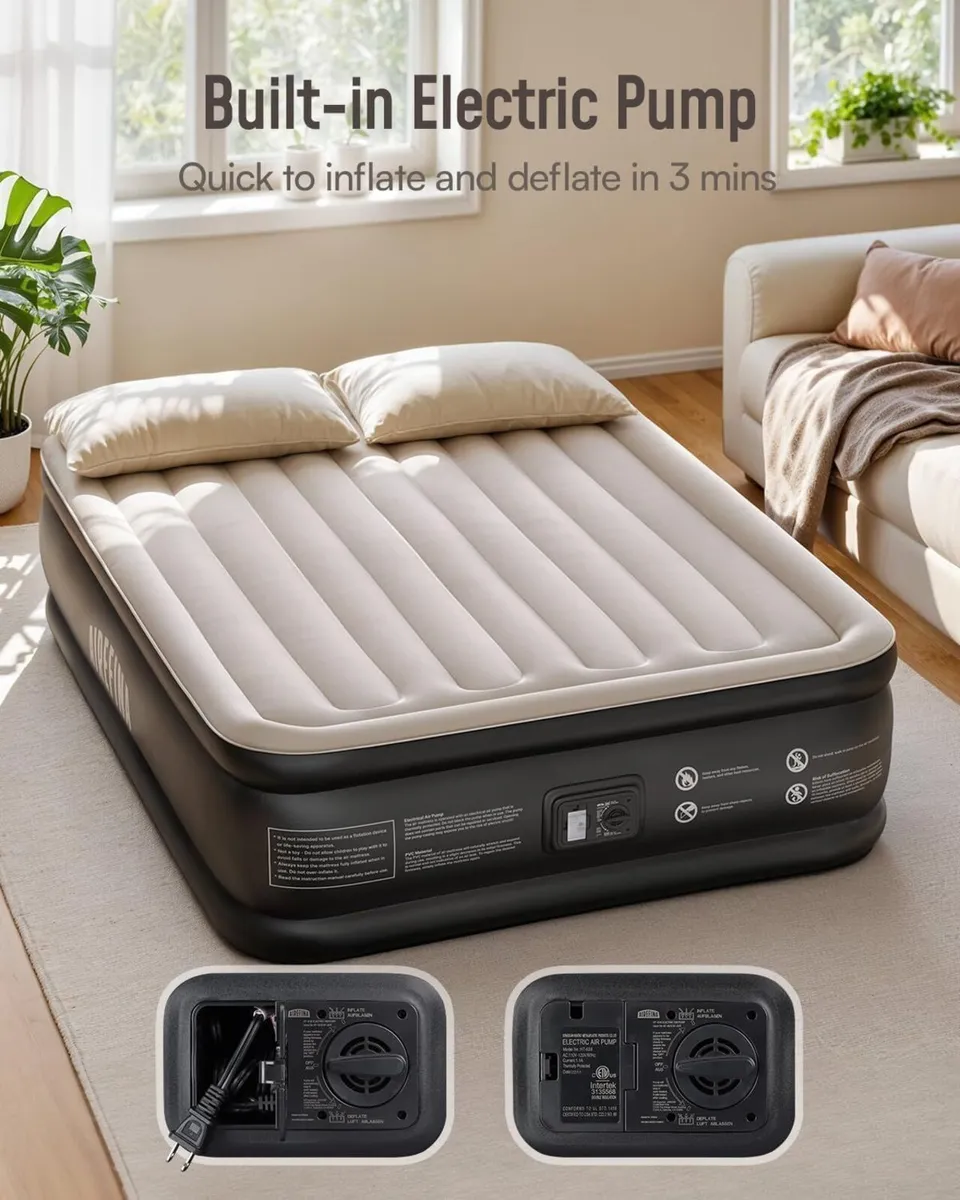 Inflatable Mattress Air Bed with Built-In Pump - Image 3