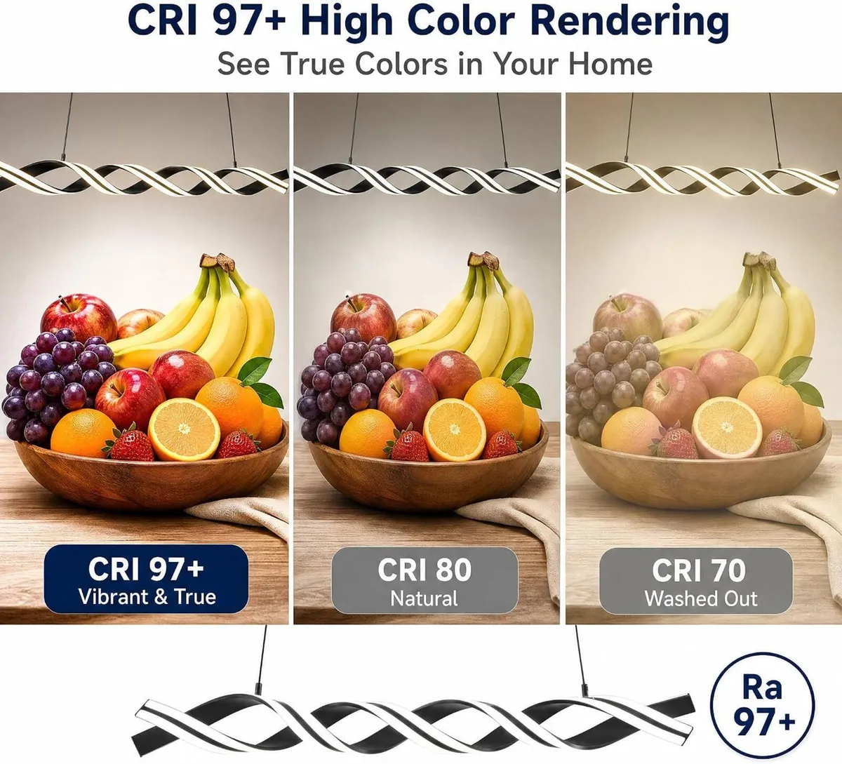 115CM Smart LED Modern Chandelier 50W Dimmable - Image 3