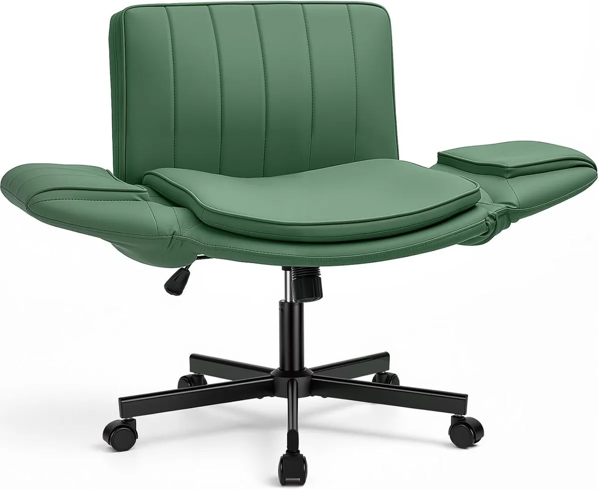 Criss Cross Legged Office Chair Vanity Swivel Desk - Image 1