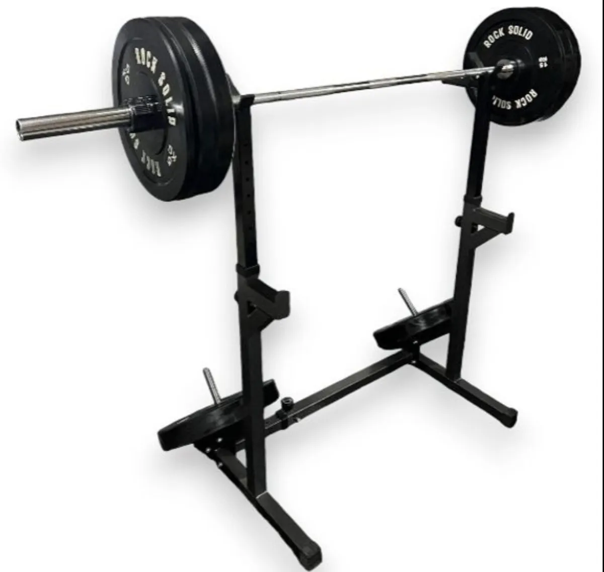 Squat rack, barbell, weight plates, bench (new) - Image 2