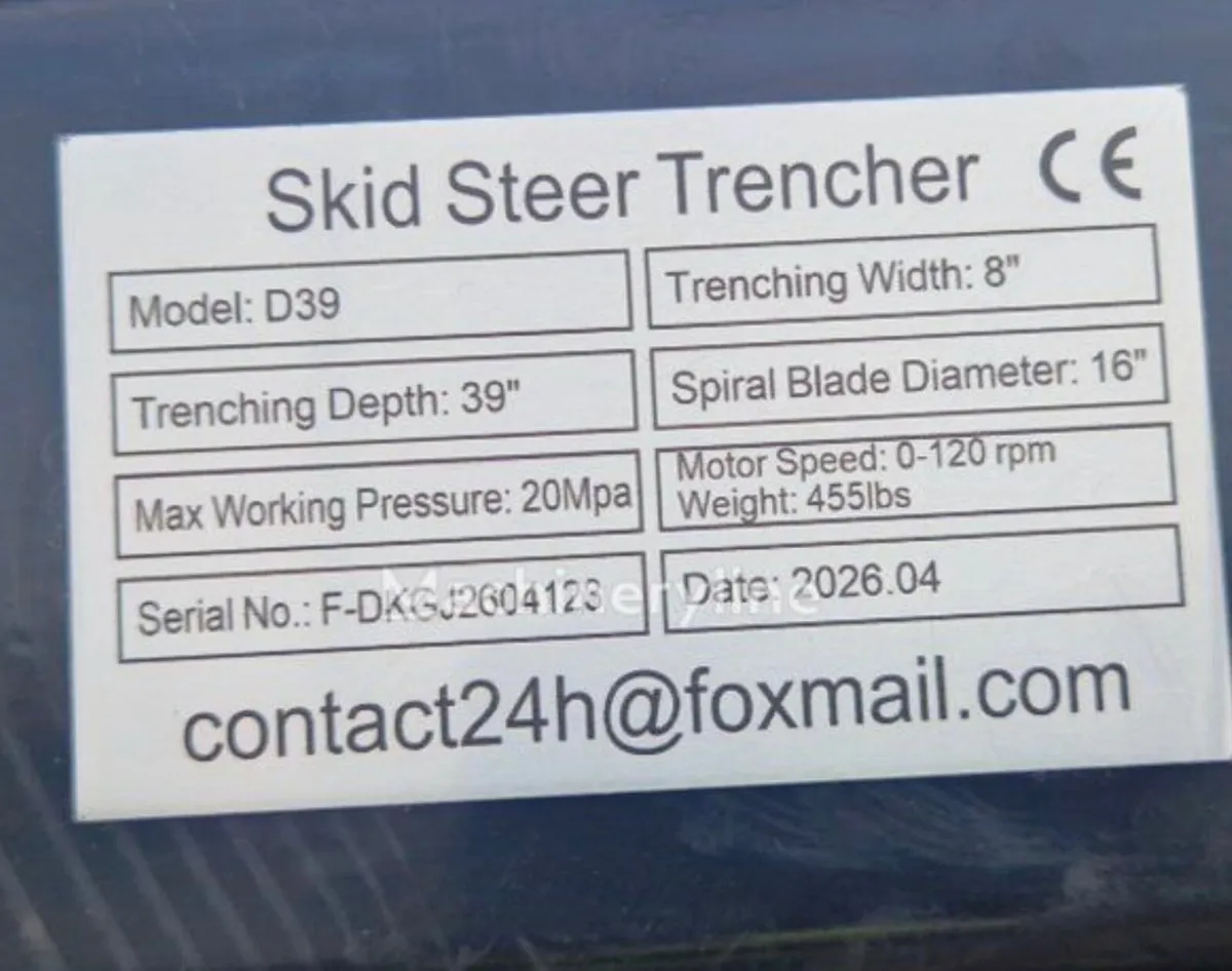2026 Captok CK-X39 Hydraulic Trencher – Mini Skid - Image 2