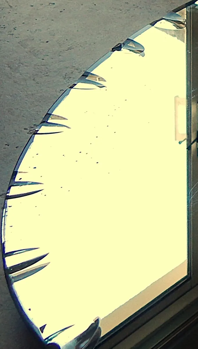 Vintage Oval Scalloped Edge Wall Mirror, c1950s - Image 3